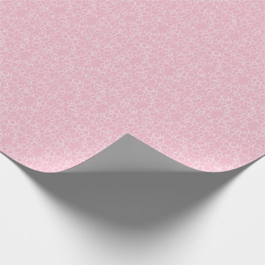 White Circles on Pink  Cadeaupapier (Hoek)