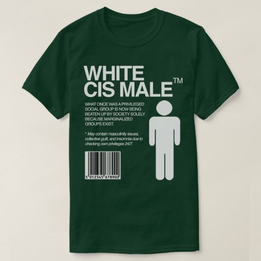 White CIS Male LGBTQ LGBT Queer Marxist Liberal 2 T-shirt (Design voorkant)