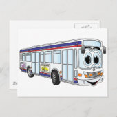 White City Bus Cartoon Briefkaart (Voorkant / Achterkant)