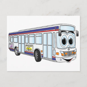 White City Bus Cartoon Briefkaart