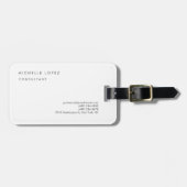 White classic elegant Plain Professional Bagagelabel (Voorkant horizontaal)