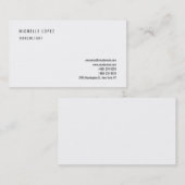 White classic elegant Plain Professional Visitekaartje (Voorkant / Achterkant)