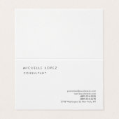 White classic elegant Plain Professional Visitekaartje (Buitenkant ongevouwen)