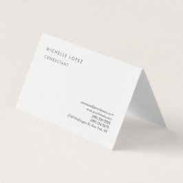 White classic elegant Plain Professional Visitekaartje