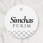 White Classic Family Name Purim Bedankjes Labels (Achterkant)