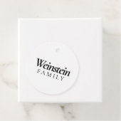 White Classic Family Name Purim Bedankjes Labels (In situ)