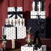 White classic nutcracker wrapping paper cadeaupapier