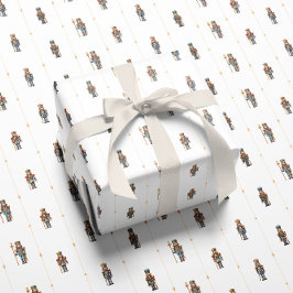 White classic nutcracker wrapping paper cadeaupapier