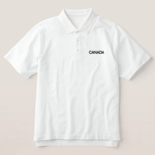 White Classic Polo Shirt geborduurd zwart CANADA