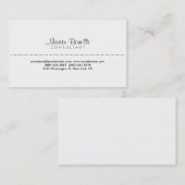 White Classic Script Dot Line Visitekaartje (Voorkant / Achterkant)