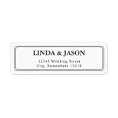 White Classic Script Wedding Retouradres Etiket (Voorkant)
