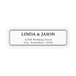 White Classic Script Wedding Retouradres Etiket