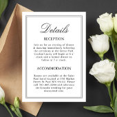 White Classic Wedding Details Enclosure Kaart