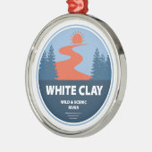 White Clay Wild and Schilderachtig River Metalen Ornament (Links)