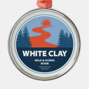 White Clay Wild and Schilderachtig River Metalen Ornament