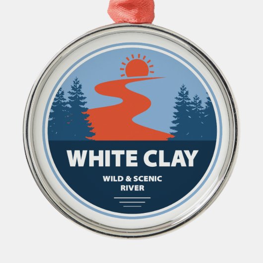 White Clay Wild and Schilderachtig River Metalen Ornament (Voorkant)