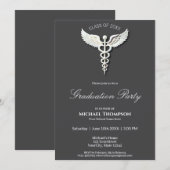 White Clean Caduceus medisch Afstuderen Kaart (Voorkant / Achterkant)