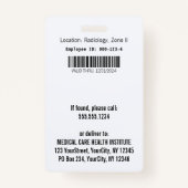 White Clean Gedetailleerde Caduceus Medische Foto- Badge (Achterkant)