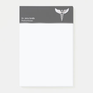 White Clean Gedetailleerde Caduceus Warm Grijs Med Post-it® Notes