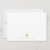 White Clean Nautical Anchor Custom Stationery Notitiekaartje (Achterkant)