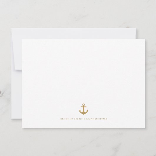 White Clean Nautical Anchor Custom Stationery Notitiekaartje (Achterkant)