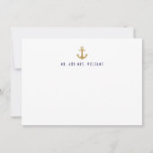 White Clean Nautical Anchor Custom Stationery Notitiekaartje (Voorkant)