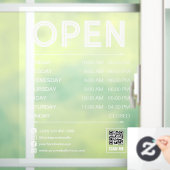 White Clean Praktische Openingstijden QR Code Raamsticker (Huis)