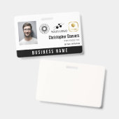 White Clean Voeg 3 logo's toe Kantoor Medewerker Badge (Voor- en achterkant)