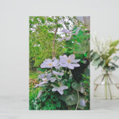 White Clematis Blossom Stationery Briefpapier (Staand voorkant)