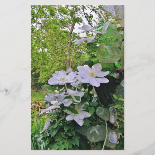 White Clematis Blossom Stationery Briefpapier (Voorkant)