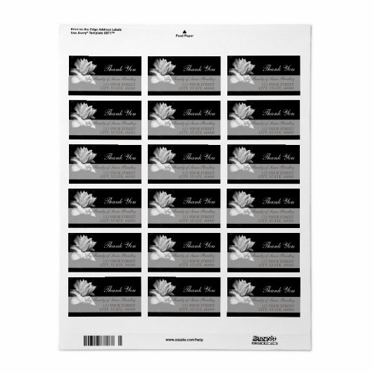 White Clematis Family Bedankt Label 1 (Full Sheet)