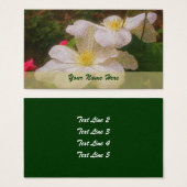 White Clematis Flower Art Visitekaartjes (Voorkant /achterkant)