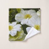White Clematis Flower Bad Handdoek (Wasdoekje)
