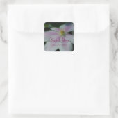 White Clematis Flower Bedankt Vierkante Sticker (Tas)