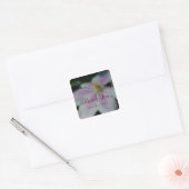White Clematis Flower Bedankt Vierkante Sticker (Envelop)