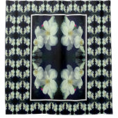 White Clematis Flower Pair Abstract Floral Pattern Douchegordijn (Voorkant)