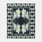 White Clematis Flower Pair Abstract Floral Pattern Fleece Deken (Voorkant)