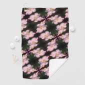 White Clematis Flower Pair Abstract Floral Pattern Golfhanddoek (Insitu)