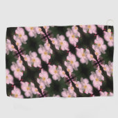 White Clematis Flower Pair Abstract Floral Pattern Golfhanddoek (Horizontaal)