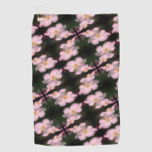 White Clematis Flower Pair Abstract Floral Pattern Golfhanddoek (Voorkant)