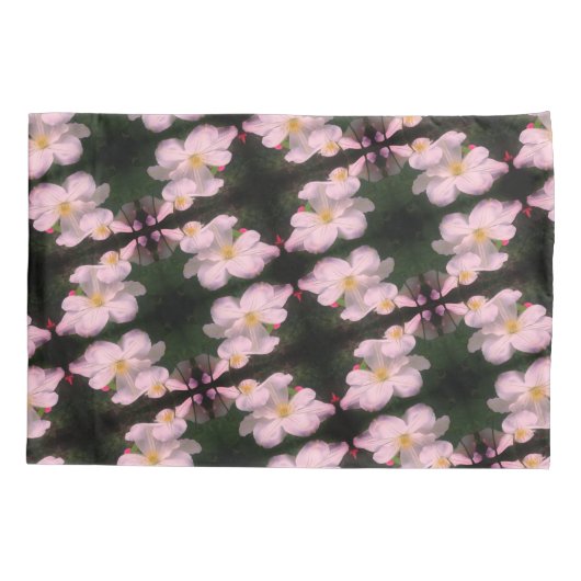 White Clematis Flower Pair Abstract Floral Pattern Kussensloop (Achterkant)