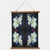 White Clematis Flower Pair Abstract Hangend Wandkleed (Voorkant)