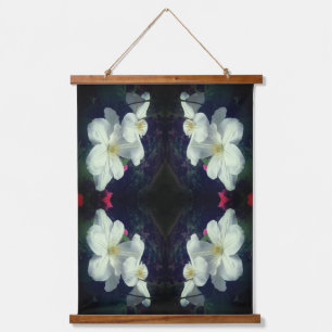White Clematis Flower Pair Abstract Hangend Wandkleed