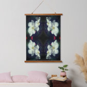 White Clematis Flower Pair Abstract Hangend Wandkleed (Slaapkamer)