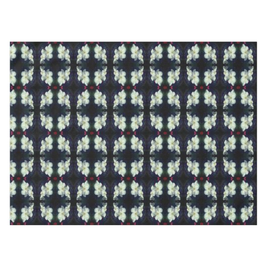 White Clematis Flower Pair Abstract Tafelkleed (Voorkant (Horizontaal))