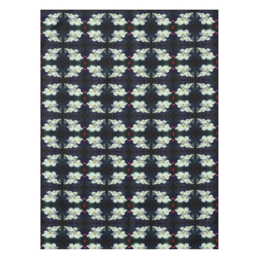 White Clematis Flower Pair Abstract Tafelkleed (Voorkant)