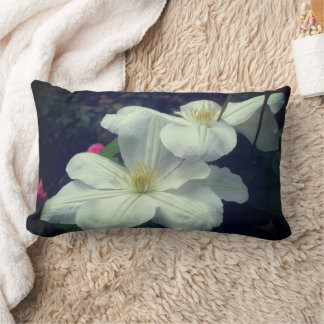 White Clematis Flower Pair Kussen