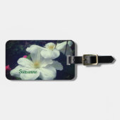 White Clematis Flower Pair Personalized Bagagelabel (Voorkant horizontaal)