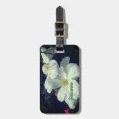 White Clematis Flower Pair Personalized Bagagelabel (Voorkant verticaal)