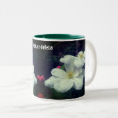 White Clematis Flower Pair Personalized Tweekleurige Koffiemok (Voorkant rechts)